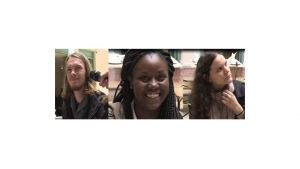 Alex McSorley, Bénédicte Diumula y Fella Ould fueron los tres estudiantes extranjeros que aceptaron el reto|||