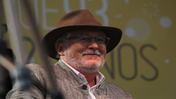 El autor Hector Abad Faciolince durante la presentación de su libro 'Lo que fue presente'