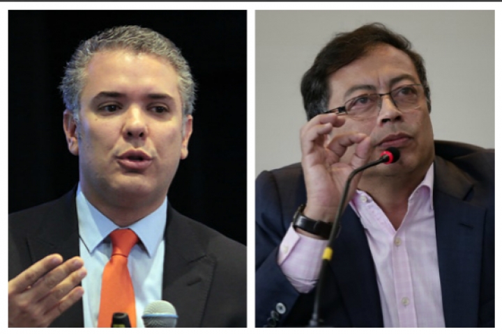 Los candidatos presidenciales encabezan las encuestas. Fotos:Twitter @IvanDuque y @PetroGustavo