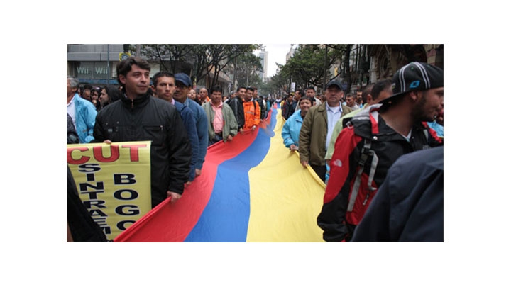 Grupo de la central Unitaria de Trabajadores de Colombia, CUT.