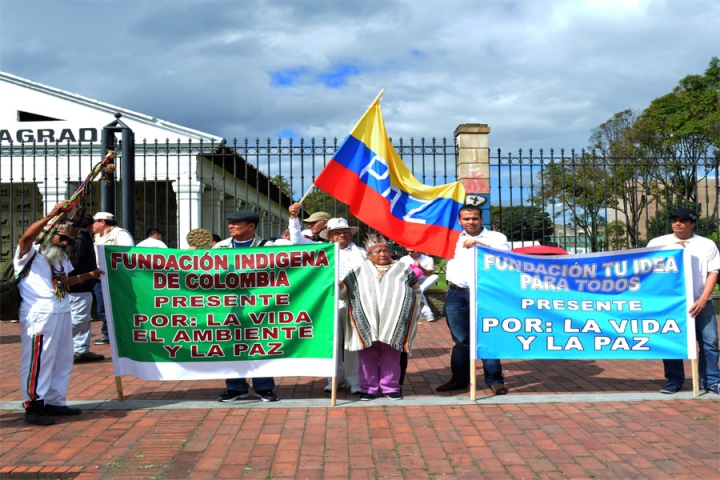 Fundaciones indígenas hicieron presencia en la marcha