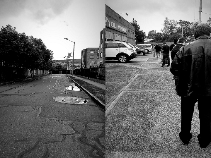 "Fantasma". Es un panorama habitual por estos días, las calles vacías como si fueran calles desiertas en un pueblo fantasma. Se restringe la libre circulación. / "Paciencia". Debes de esperar para abastecerse, la única manera es simplemente formarse y esperar, distanciándose de los demás. Se restringe la facilidad.