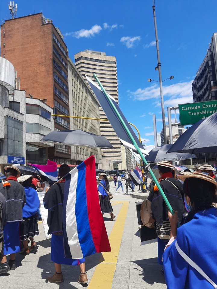Indígenas Misak en las manifestaciones de mayo del 2021