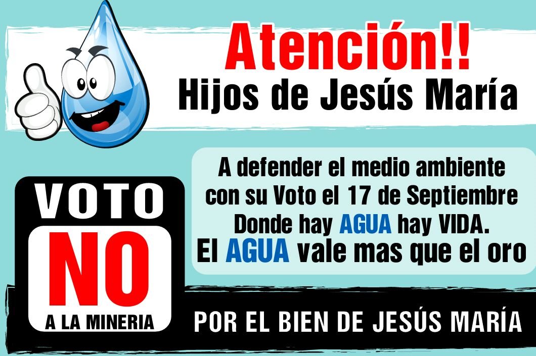 La población de Jesús María hace consulta sobre minería